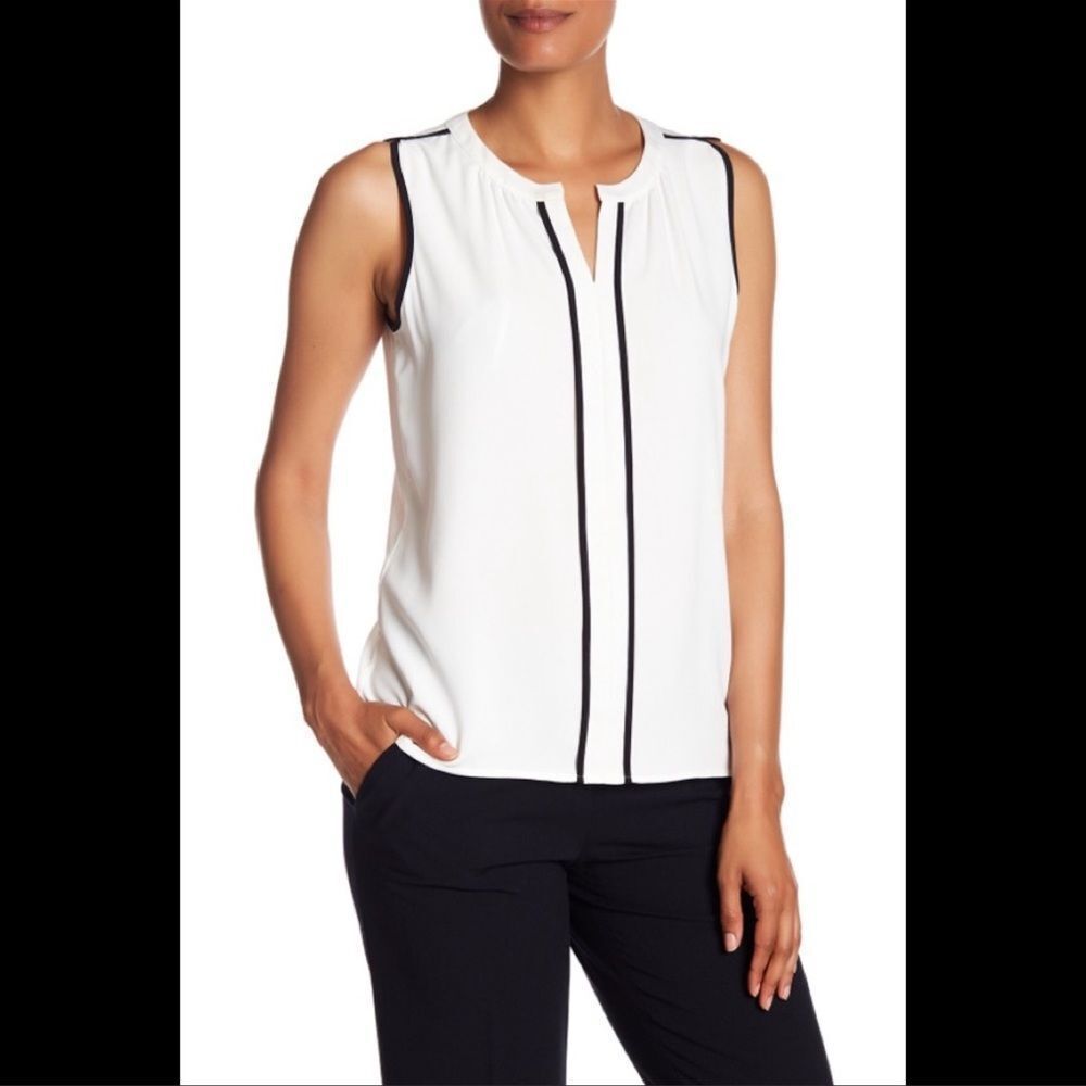 NWT Calvin Klein sleeveless splitneck top